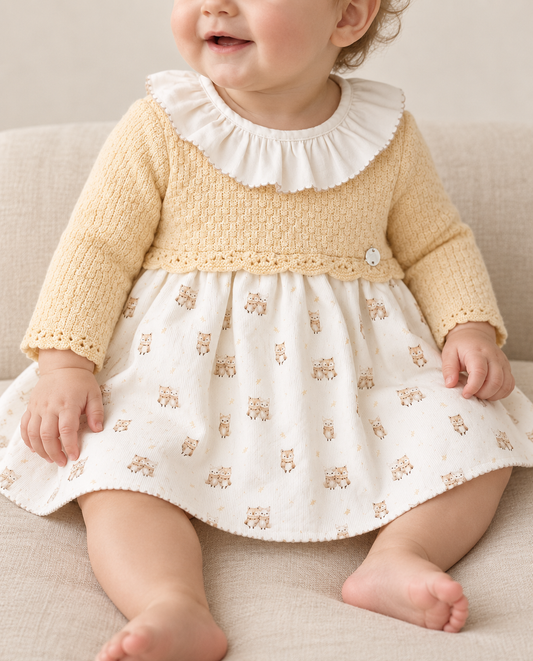 Bebé usando vestido Mel para niña de Paz Rodríguez