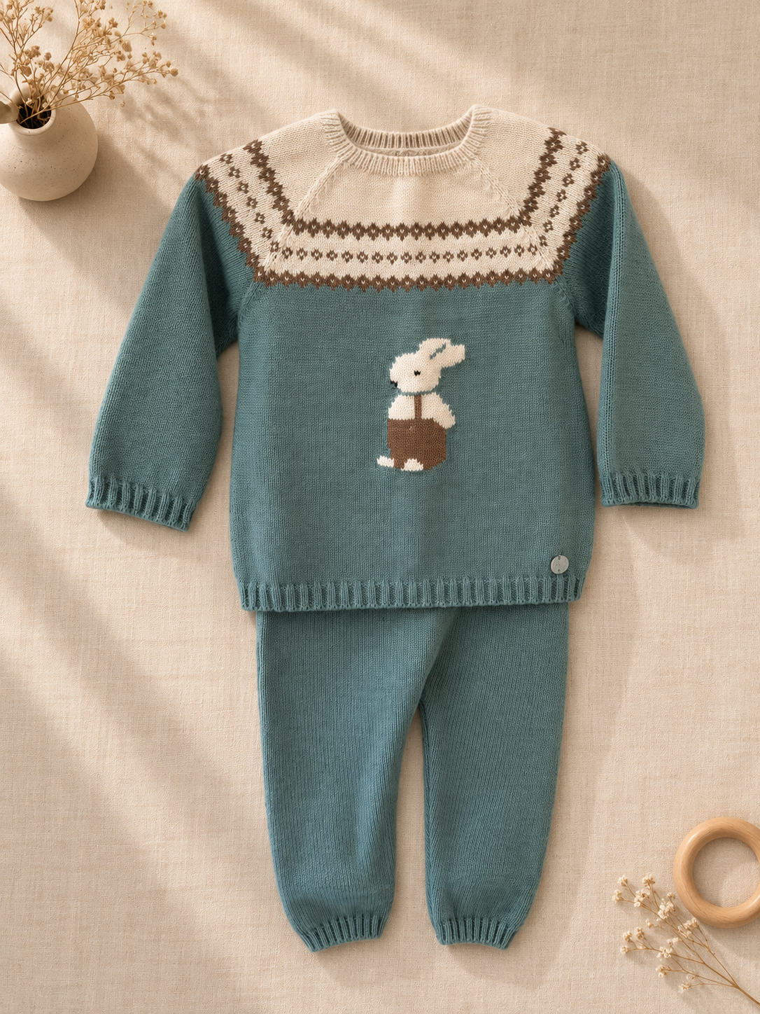 Conjunto Conejo Pompón Verde