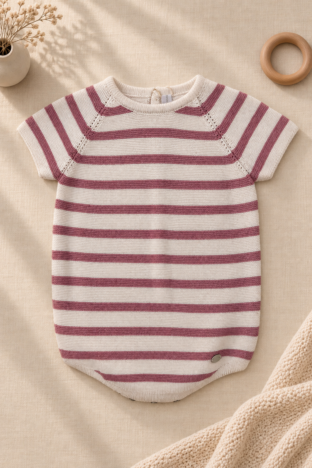 Romper Para Bebé Rayas Rosa