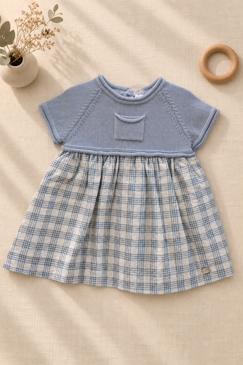 Vestido Para Niña Azul Cuadros