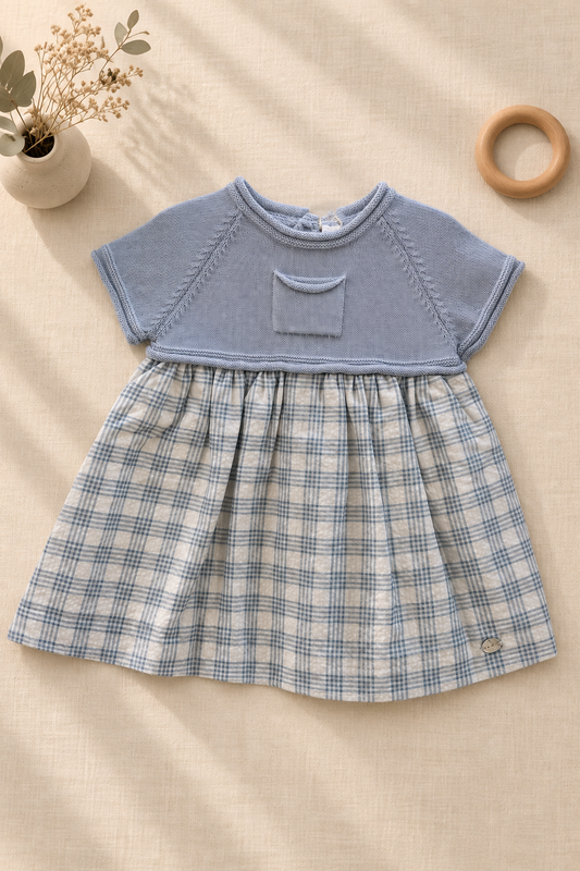 Vestido Para Niña Azul Cuadros