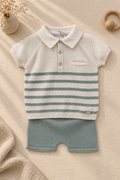 Conjunto con polo de rayas