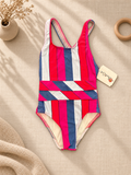 Traje de baño de rayas para niña