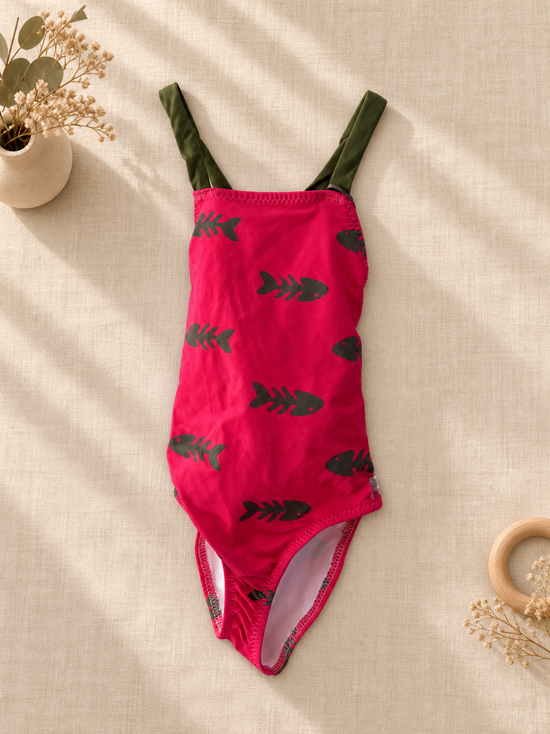 Traje De Baño Para Niña Peces Rosa