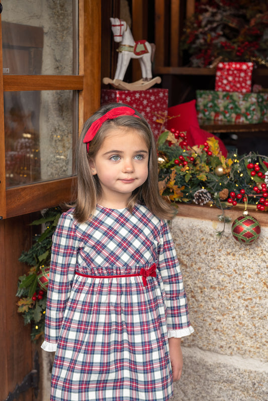 Vestido de niña NADAL rojo y azul de Paz Rodríguez - vista 2
