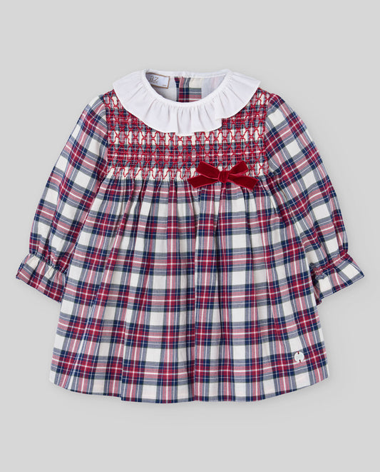 Vestido de niña NADAL rojo y azul de Paz Rodríguez